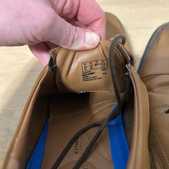 Clark’s Brown Leather Oxford Shoes Cap Toe Dress Shoes Men’s Size 15 - Picture 8 of 8